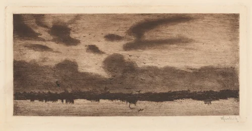 Coastal View (A Foreboding of Sadness) by Vittore Grubicy, print, 1893-1894