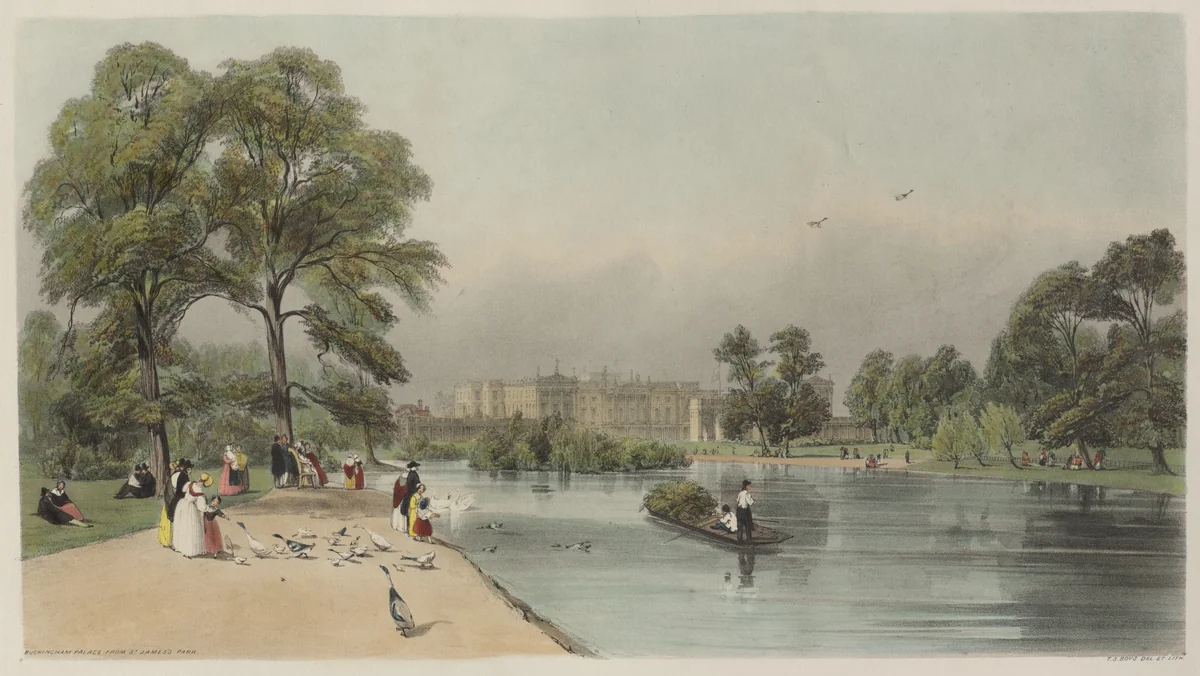London As It Is: Buckingham Palace, from St. James's Park by Thomas Shotter Boys, book, 1842
