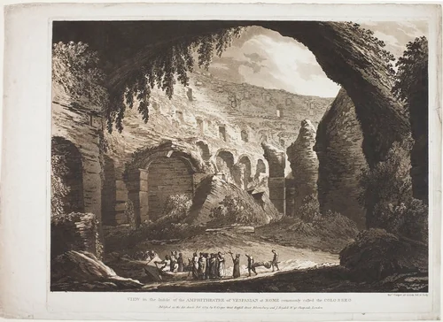View of the Inside of the Amphitheatre of Vespasian at Rome (called the "Colosseo") by Richard Cooper, print, 1779