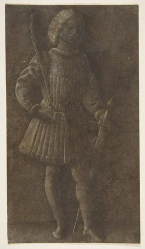Standing Youth with Sword and Palm Branch by Antonio Vivarini, drawing, 1440-1484
