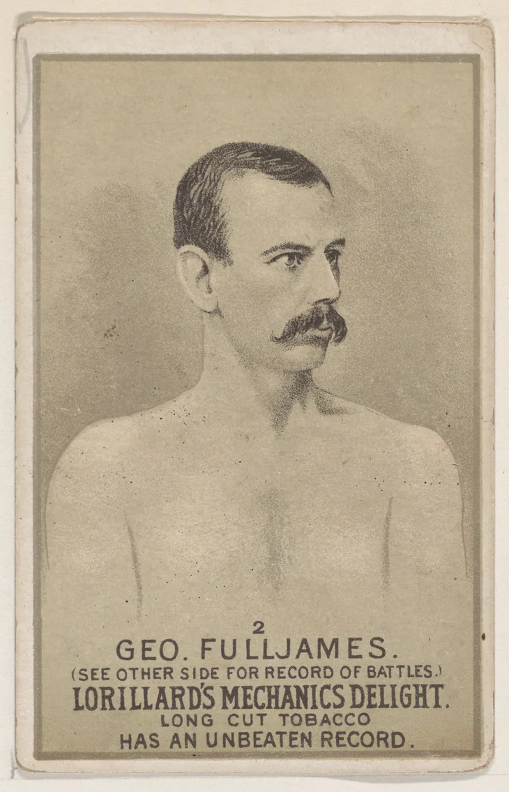 Card 2, George Fulljames, from the Prizefighters series (N269) issued by P. Lorillard Company to promote Mechanics Delight Long Cut Tobacco by P. Lorillard Company, print, 1887