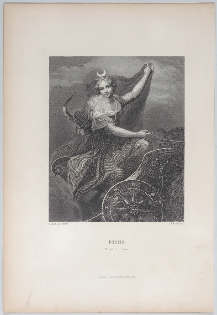 Diana on her chariot by Albert Henry Payne, print, 1832-1902