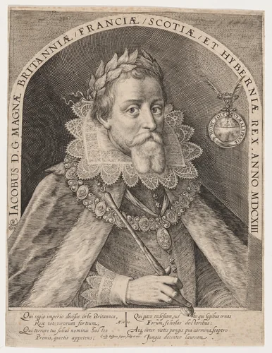 James I, King of England by Crispijn van de Passe I, print, 1613