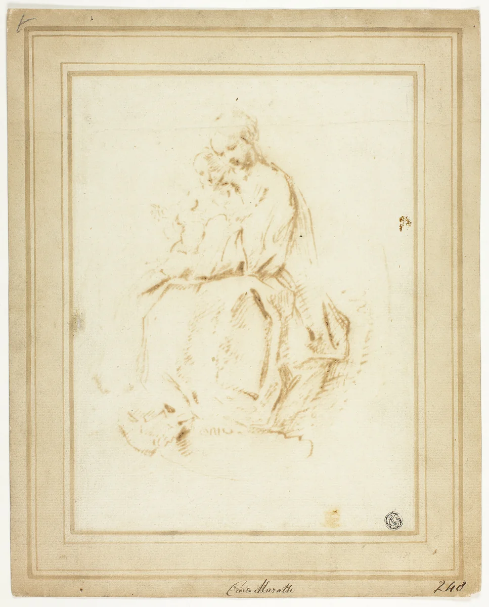 Madonna and Child by Carlo Maratti, drawing, 1565-1713