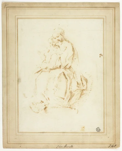 Madonna and Child by Carlo Maratti, drawing, 1565-1713