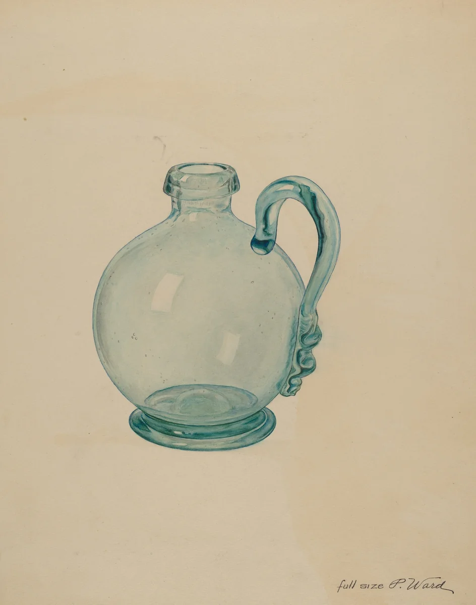 Blue Glass Egg Cup by Paul Ward, index of american design, 1940