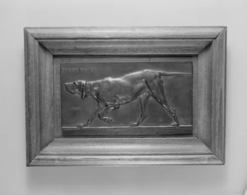 A Pointer Bitch by Victor Peter, metalwork, 1881-1891