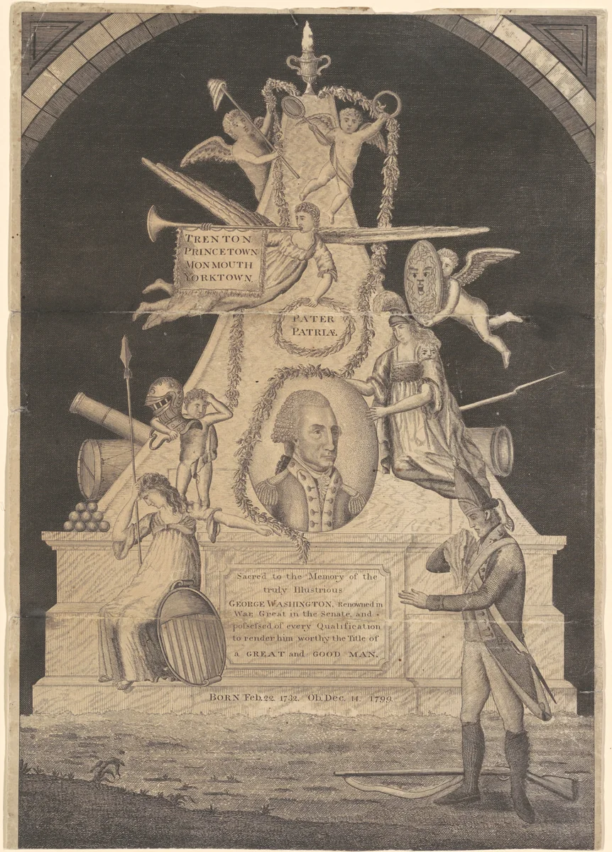 Memorial for George Washington by Enoch G. Gridley; John Coles, Jr., print, 1800