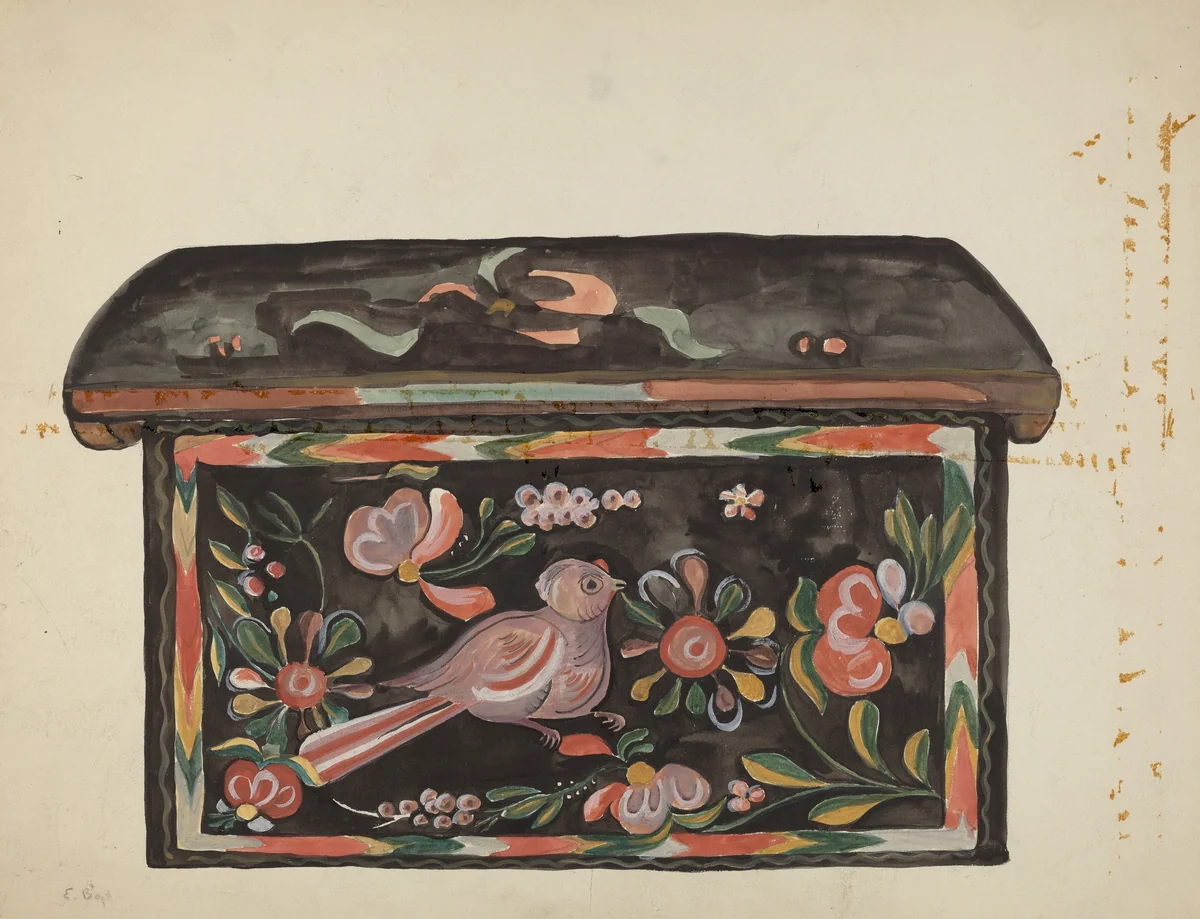 Native Pine Box by E. Boyd, index of american design, 1935-1942
