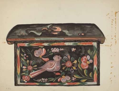 Native Pine Box by E. Boyd, index of american design, 1935-1942