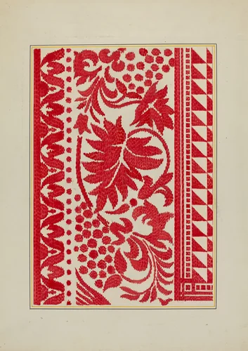 Homespun Coverlet by Cornelius Christoffels, index of american design, 1940