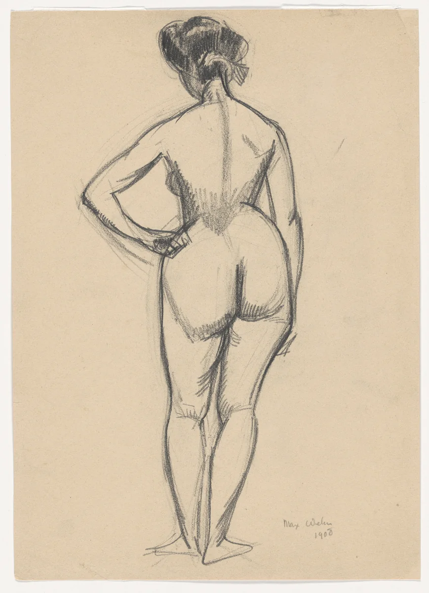 Untitled (Nude) by Max Weber, drawing, 1908