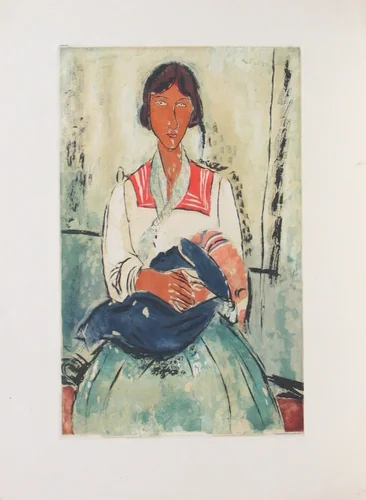 The Italian (L'Italienne), after Modigliani by Jacques Villon, Amedeo Modigliani, print, 1927