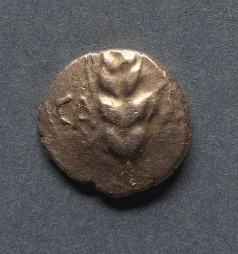 Cunobeline Quarter Stater: Corn (obverse) by Unknown, metalwork, 5-45
