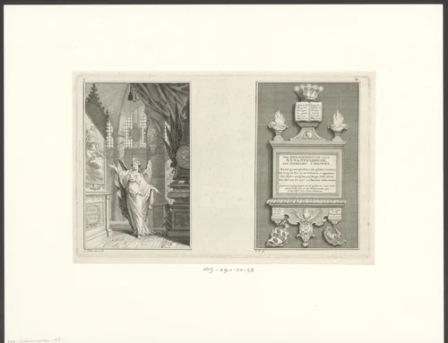 Grafmonument van Anna Stonhouse by Simon Fokke, print, 1747-1784