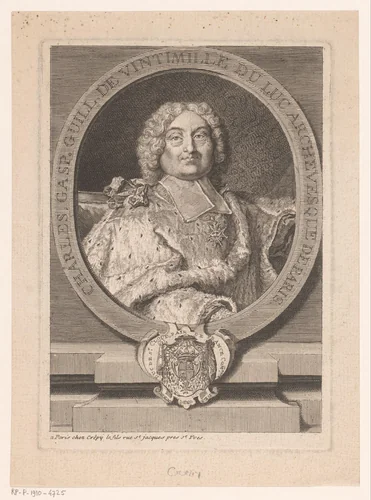 Portret van Charles-Gaspard-Guillaume de Vintimille du Luc by Louis Crépy, print, 1690-1754