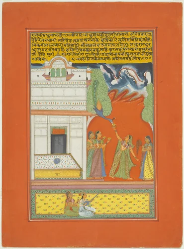Ragini Madhumadhavi, Page from a Jaipur Ragamala Set by India Rajasthan, painting, 1745-1770