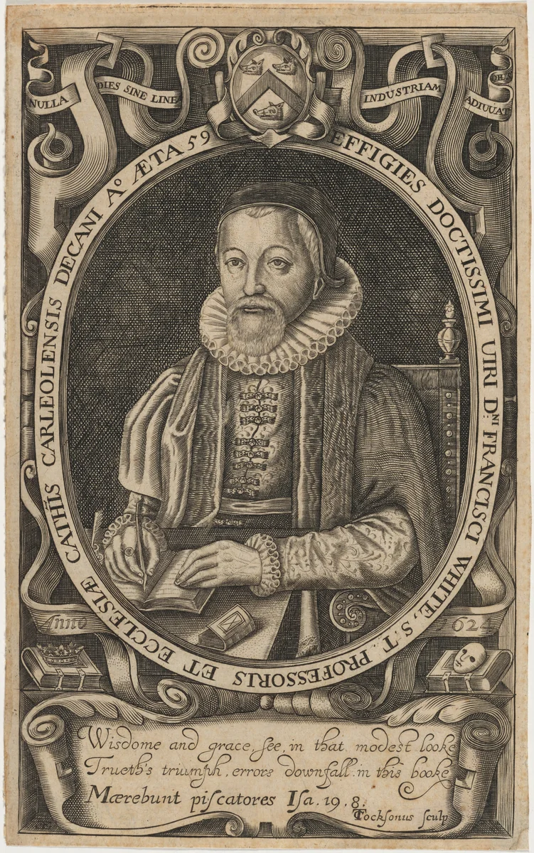 Francis White, D.D., Bishop of Ely by Thomas Cockson, print, 1624