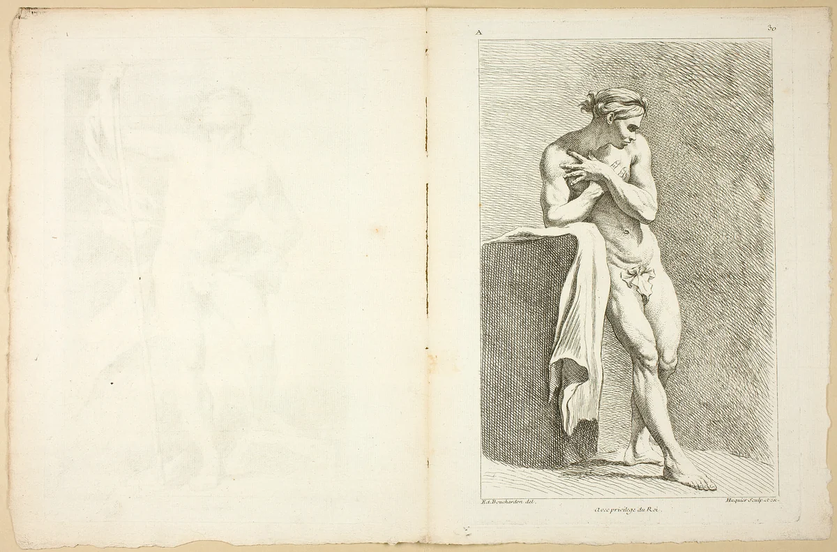 Page 30 and Page 31, from Premier Livre de Figures d'Academies Gravées en Partie par les Professeurs de l’Académie Royale by Gabriel Huquier, print, 1737