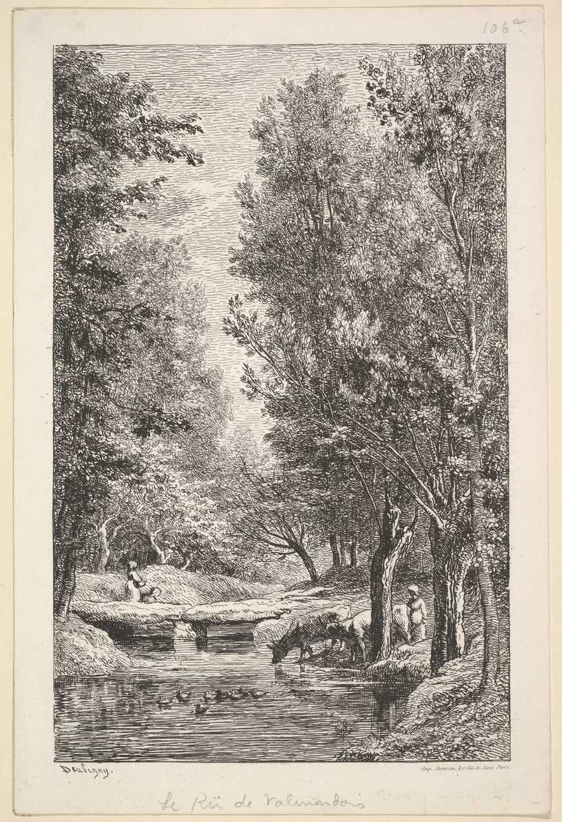 A Stream in the Mondois Valley by Charles-François Daubigny, print, 1835-1878