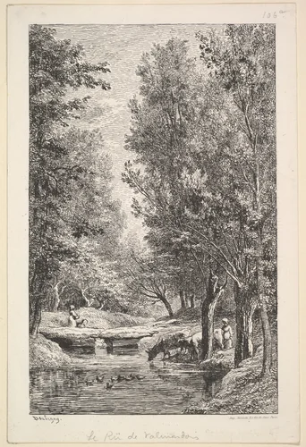 A Stream in the Mondois Valley by Charles-François Daubigny, print, 1835-1878