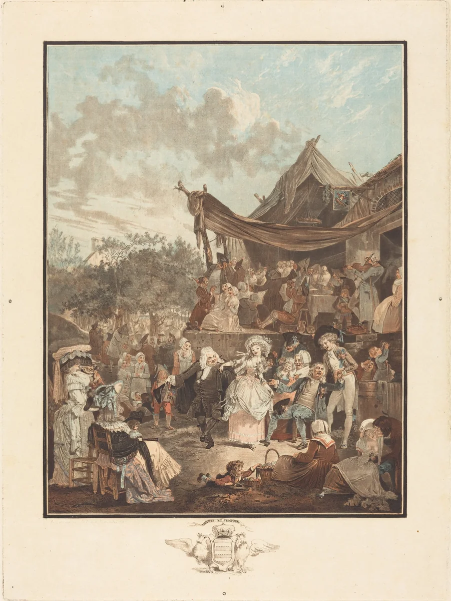Le Menuet de la mariee (The Bride's Minuet) by Philibert Louis Debucourt, print, 1786