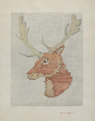 Afghan (Detail) by Ethel Dougan, index of american design, 1937