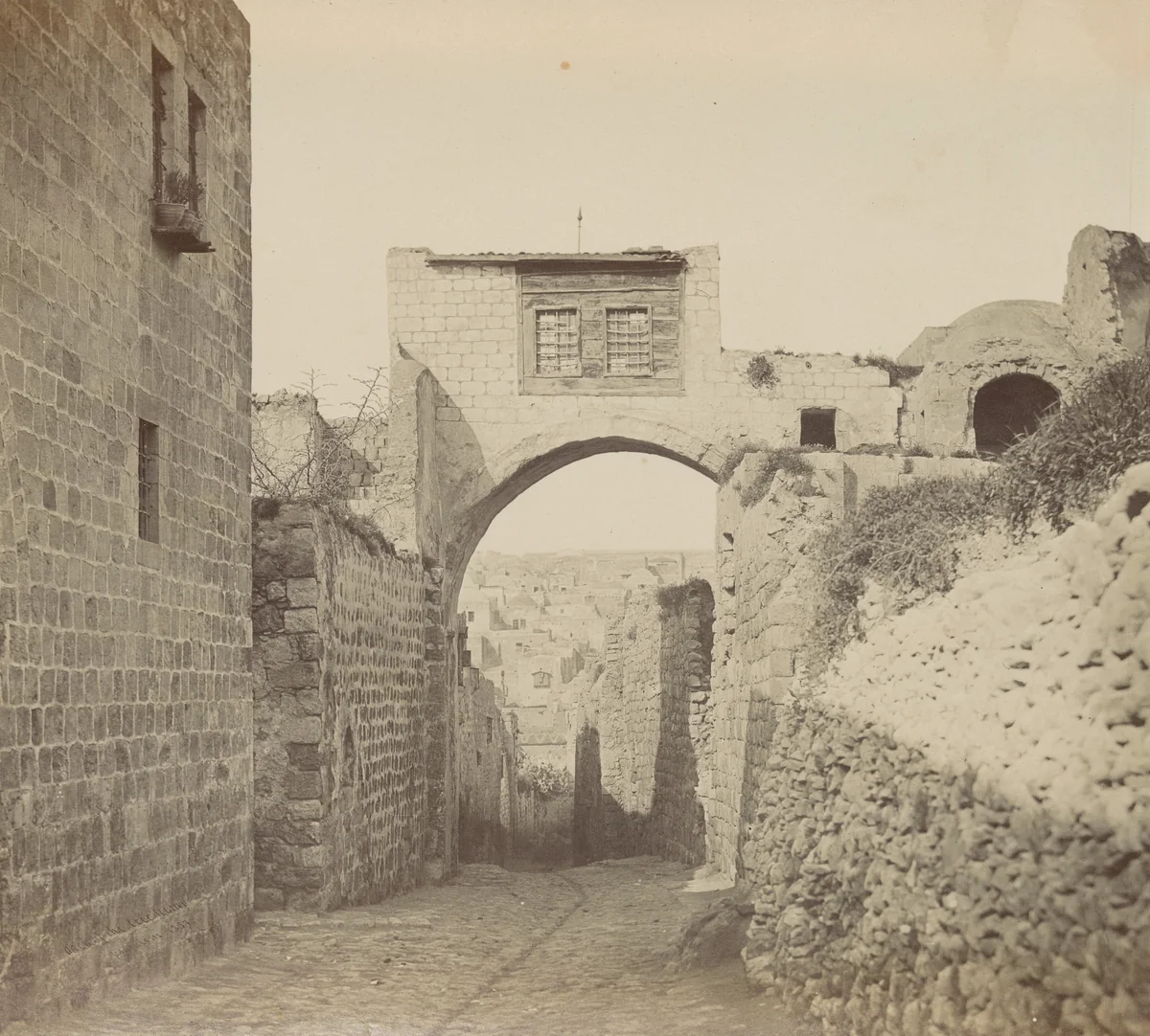 Arch of the Ecce Homo, Jerusalem by James Robertson; Felice Beato; Antonio Beato, photograph, 1857