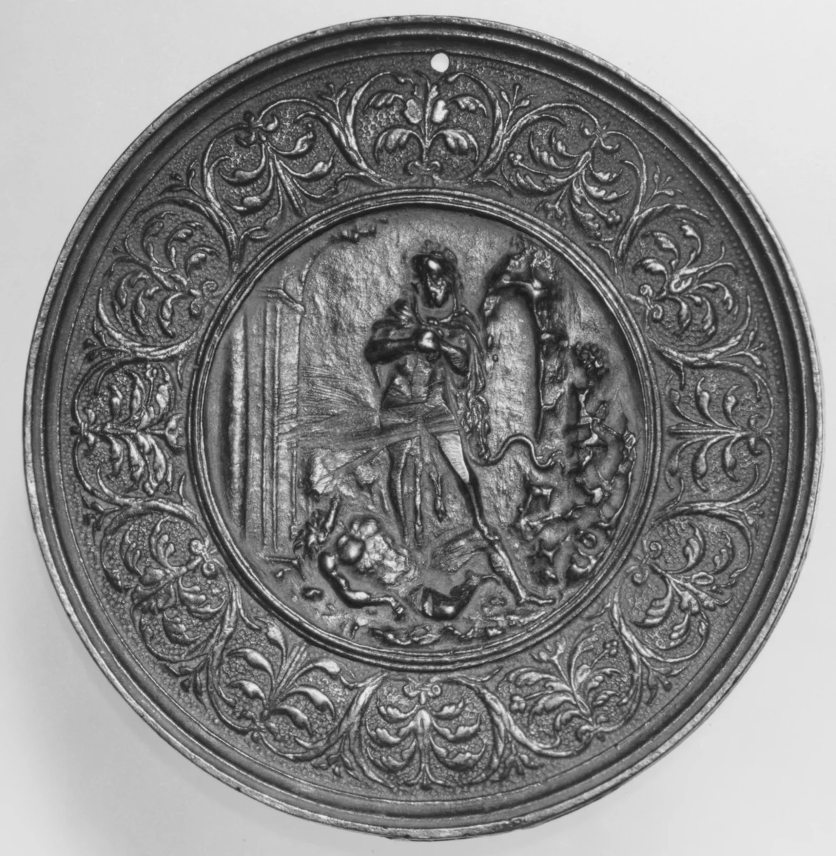 Hercules triumphant over Antaeus by Galeazzo Mondella, metalwork, 1500-1515