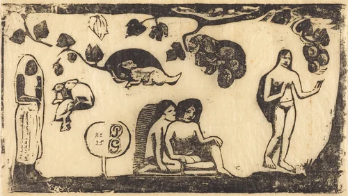 Women, Animals and Foliage (Femmes, animaux et feuillages) by Paul Gauguin, print, 1895