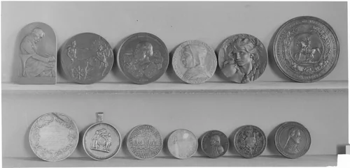 Commemorating the International and Colonial Exhibition at Amsterdam, 1883 by Antoine Fisch, metalwork, 1800-1899