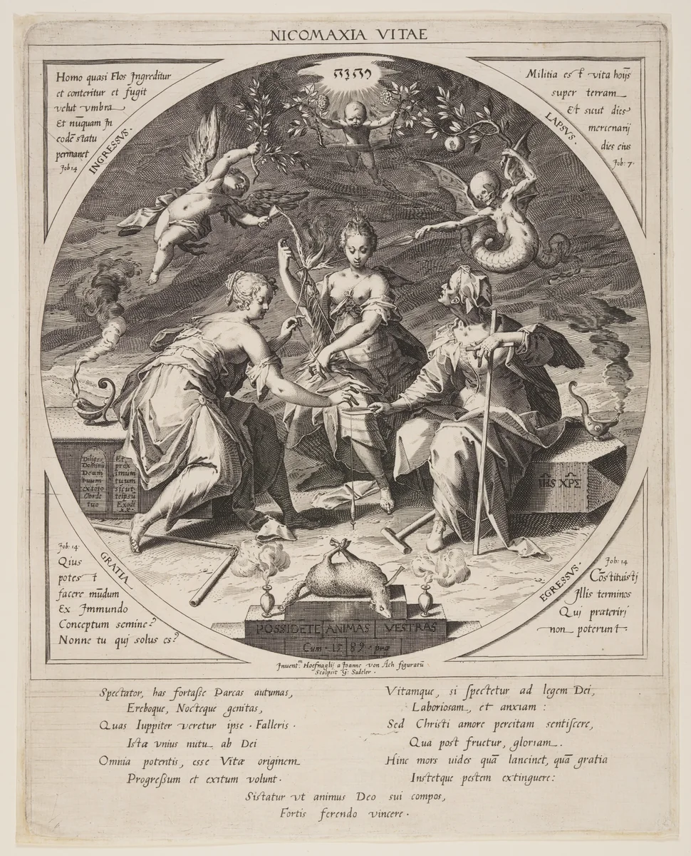 The Three Fates by Aegidius Sadeler II, print, 1589