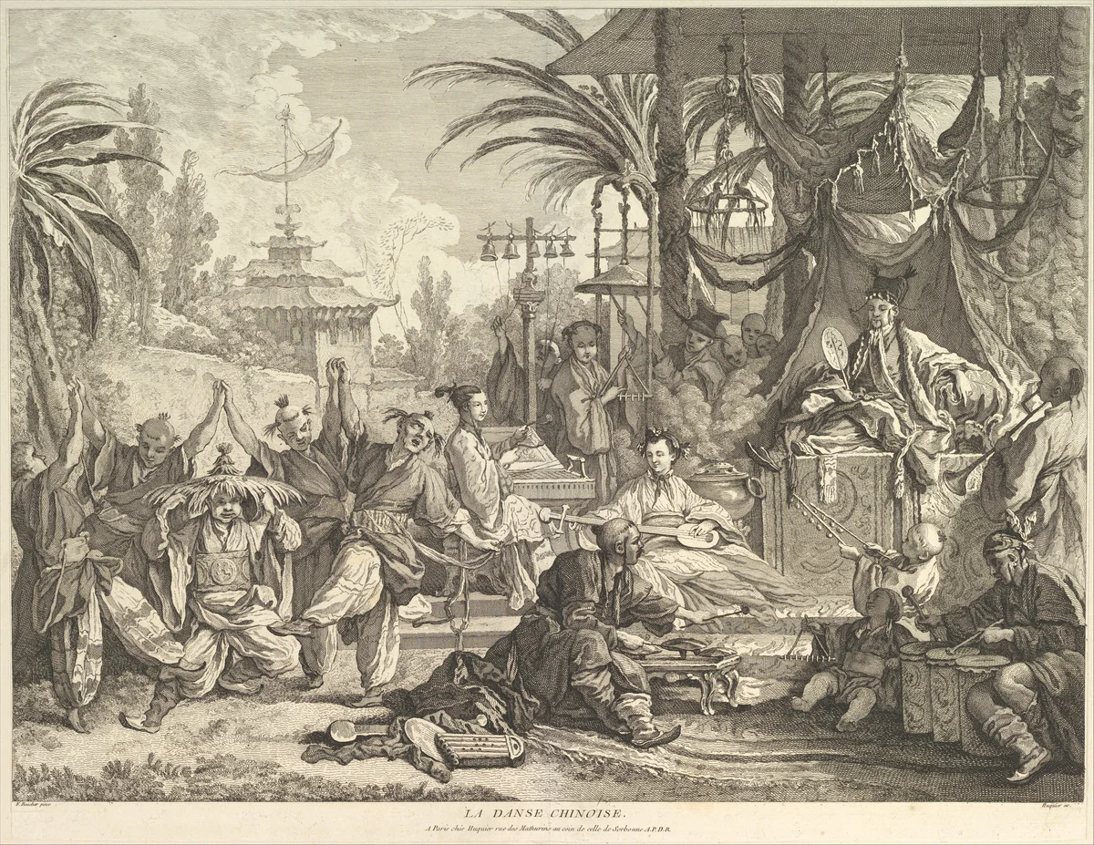 La Danse Chinoise (The Chinese Dance), from Chinoiseries by Jacques Gabriel Huquier, print, 1743-1800