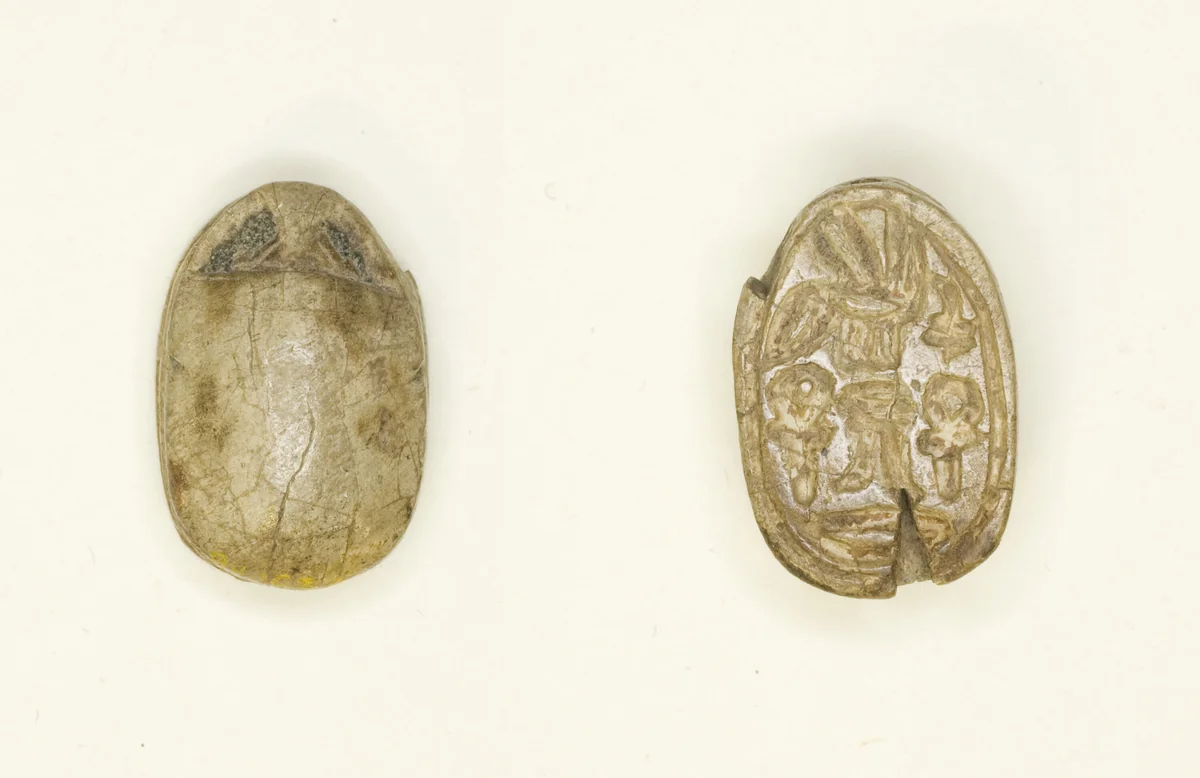 Scarab: Hieroglyphs (nsw-bity, Dd, anx, nb) by Egyptian, other, -1985--1650