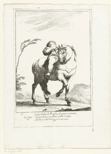 Cacasseno te paard by Giuseppe Maria Crespi, print, 1710-1715