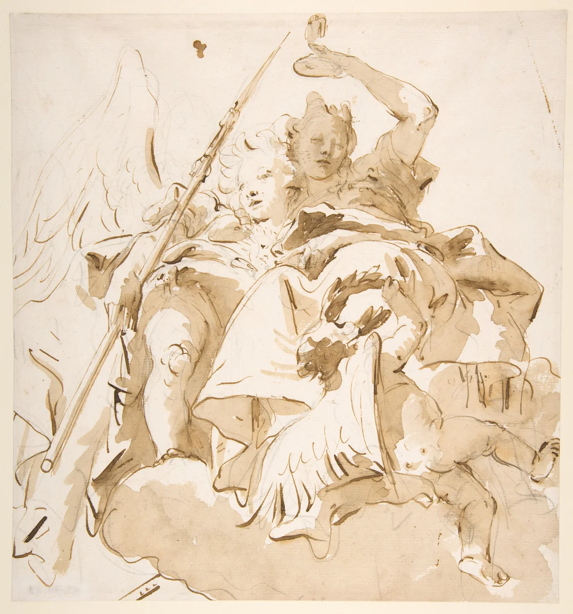 Virtue and Nobility by Giovanni Battista Tiepolo, drawing, 1696-1770