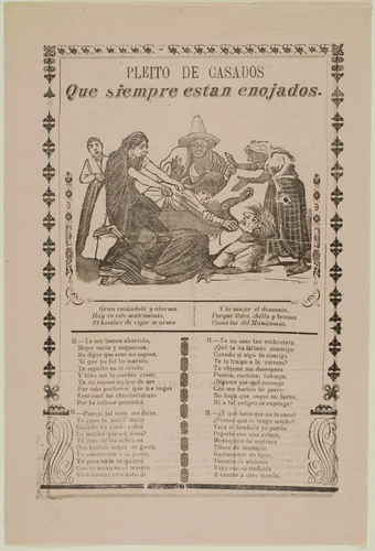 Dispute of Spouses who are Always Angry by José Guadalupe Posada, print, 1907-1913