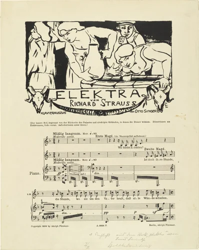 Headpiece for Elektra: Sheet of Music (Elektra: Notenblatt) by Lovis Corinth, print, 1908
