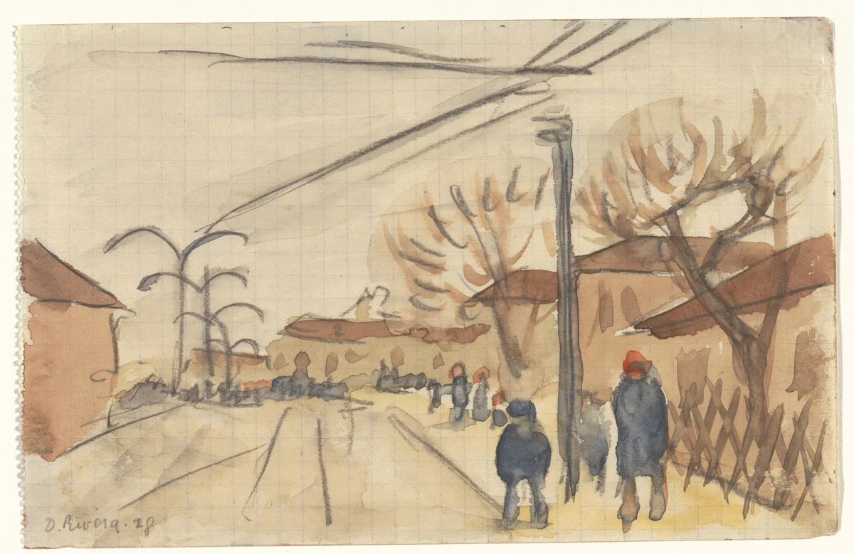 May Day, Moscow by Diego Rivera, drawing, 1928