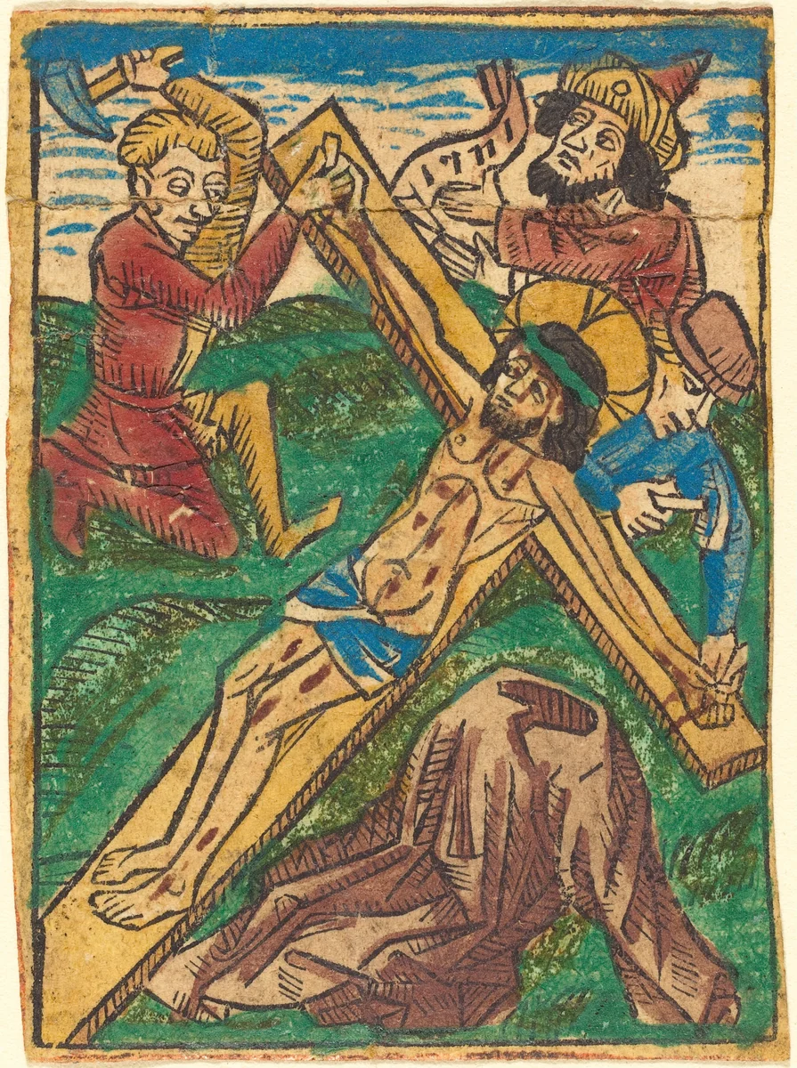 Christ Nailed to the Cross by German 15th Century, print, 1490