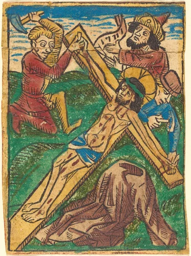 Christ Nailed to the Cross by German 15th Century, print, 1490