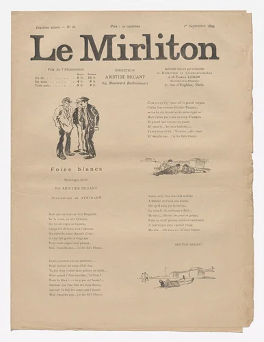 Le Mirliton, no. 28 by Théophile-Alexandre Steinlen, periodical, 1894