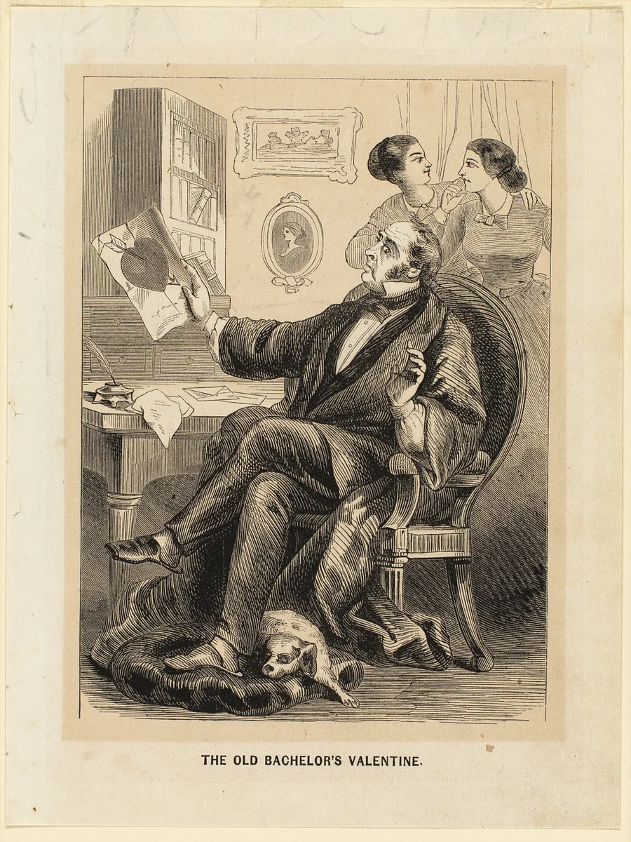The Old Bachelor's Valentine (valentine) by Unknown Artist, other, 1860-1870