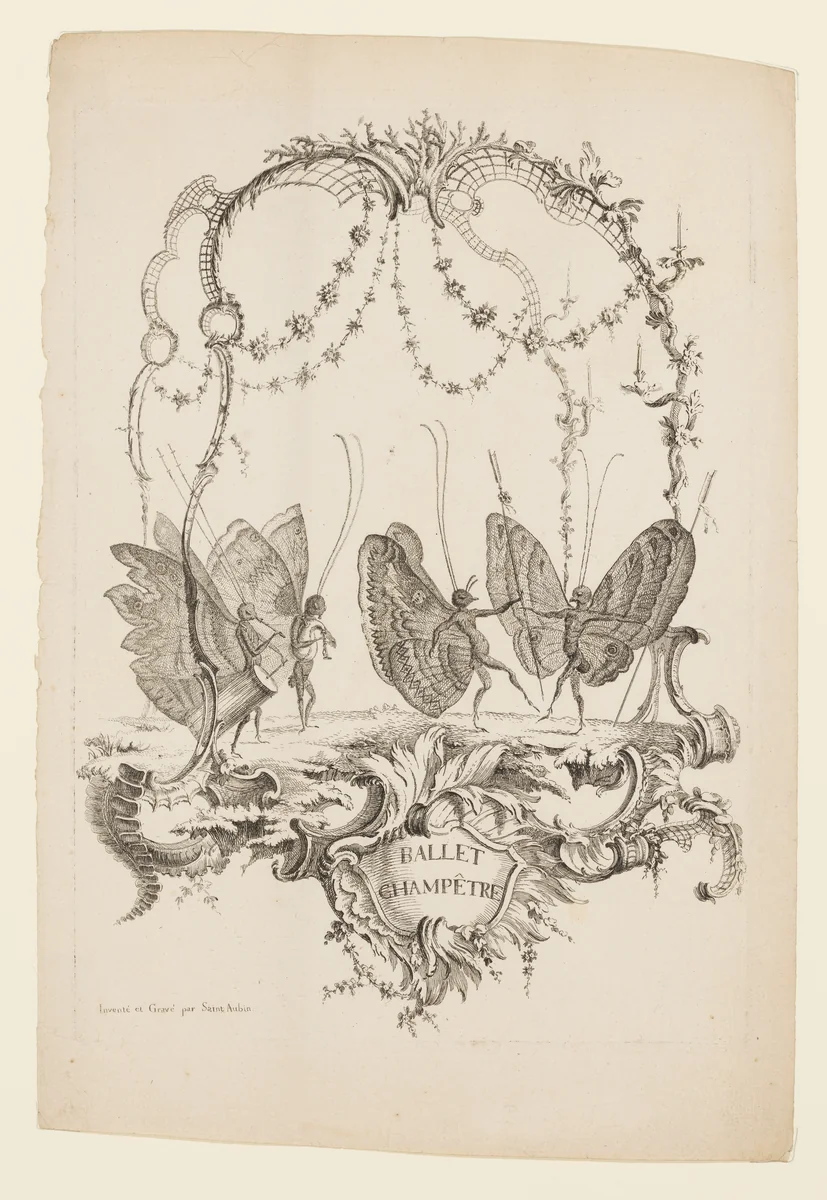 Country Ballet (Ballet Champêtre), from Essai de Papilloneries Humaines par Saint Aubin by Charles Germain de Saint-Aubin, print, 1751-1765