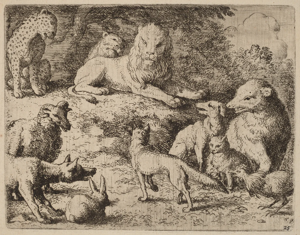 The Animals Present Their Charges Against Reynard by Allart van Everdingen, print, 1645-1656