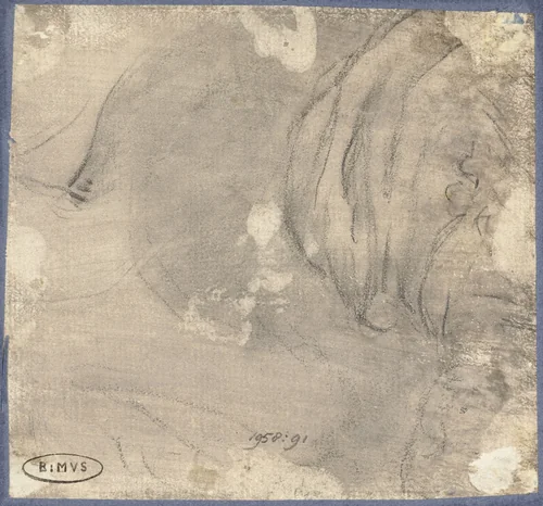 Fragment van een krijtschets by Francesco Solimena, drawing, 1667-1725