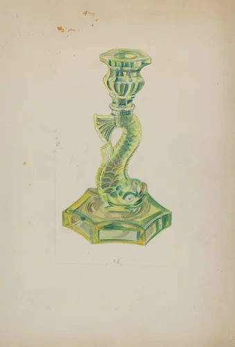 Dolphin Candlestick by Ella Sterling, index of american design, 1935