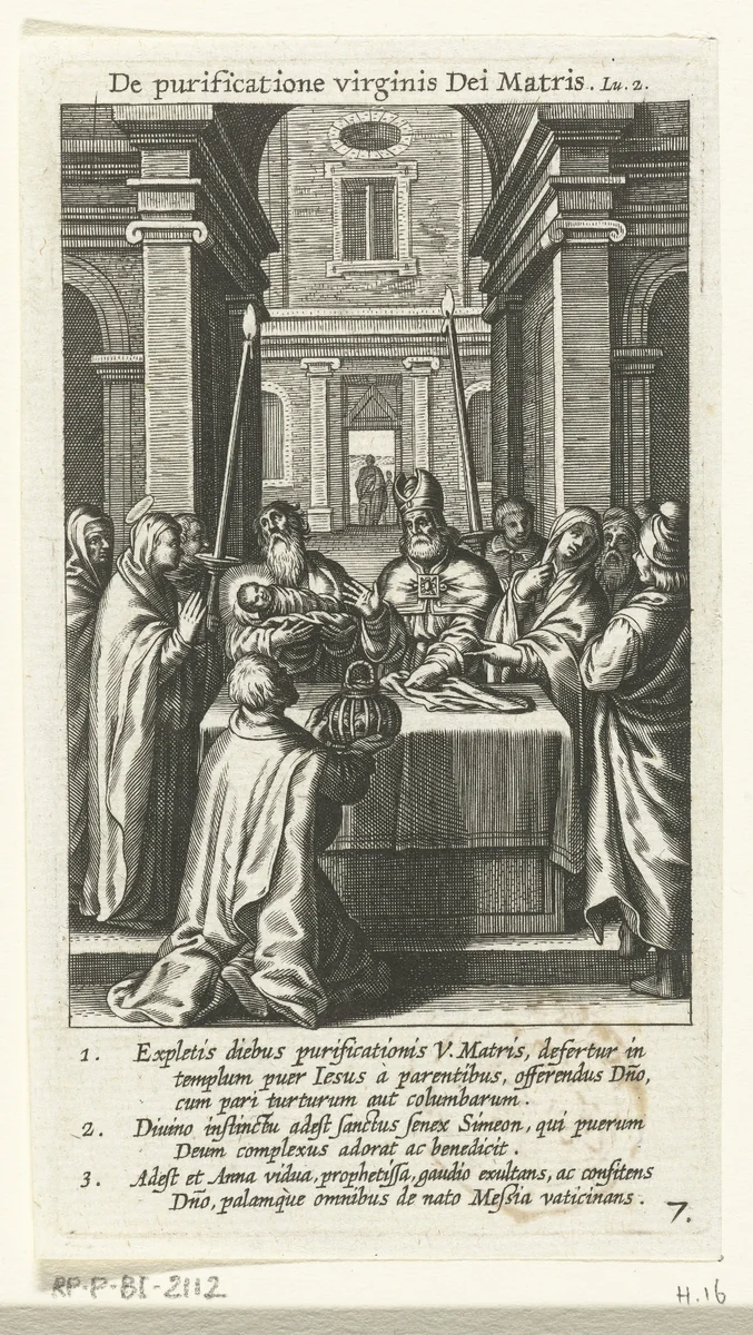 Presentatie van Christus in de tempel by Boëtius Adamsz. Bolswert, print, 1590-1622