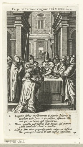 Presentatie van Christus in de tempel by Boëtius Adamsz. Bolswert, print, 1590-1622