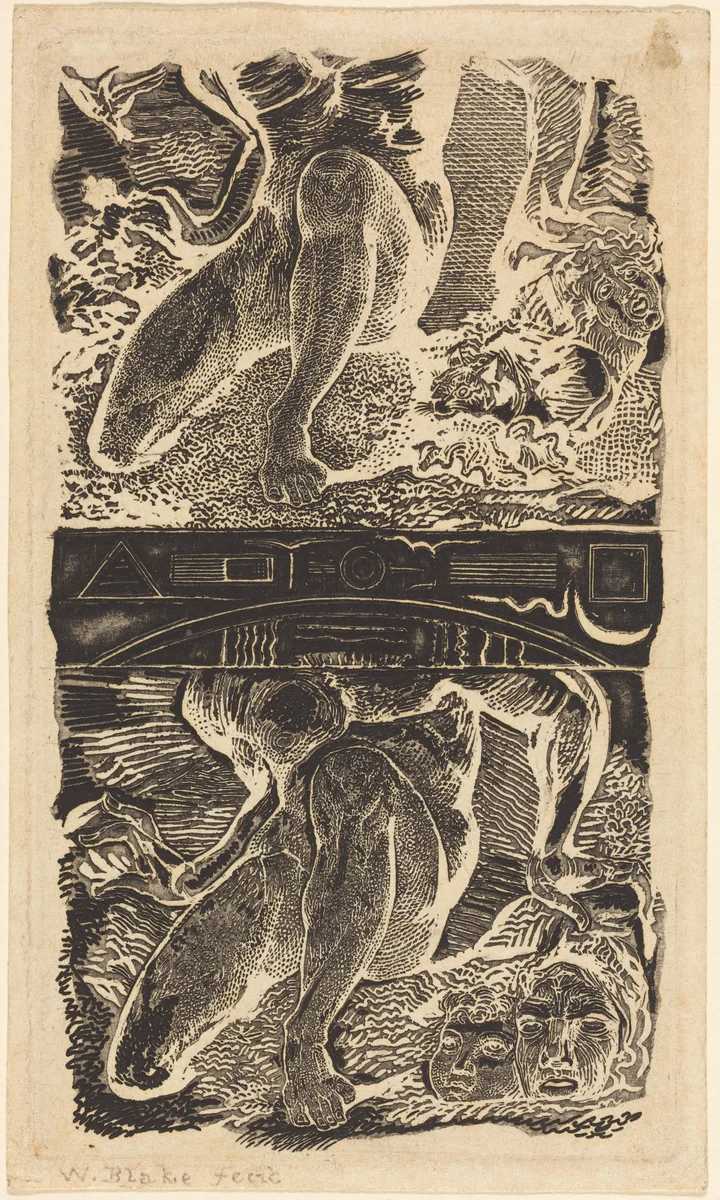 Unknown subject (Let Him look up into the Heaven and laugh in the bright air) by William Blake, print, 1805